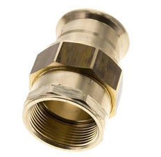 Racor de unión a presión - 42 mm hembra y Rp 1-1/2'' hembra - Aleación de cobre junta plana