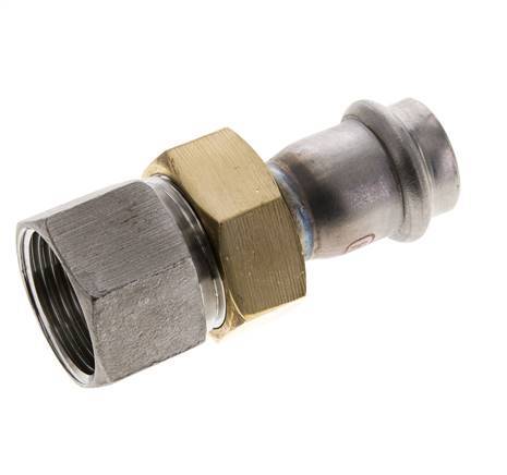 Unión Prensada - 22mm Hembra & Rp 1'' Hembra - Acero Inoxidable Junta Plana