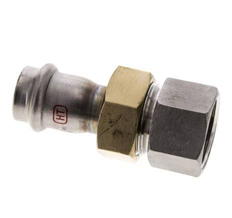 Unión Prensada - 22mm Hembra & Rp 1'' Hembra - Acero Inoxidable Junta Plana