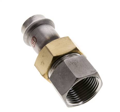 Unión Prensada - 22mm Hembra & Rp 1'' Hembra - Acero Inoxidable Junta Plana