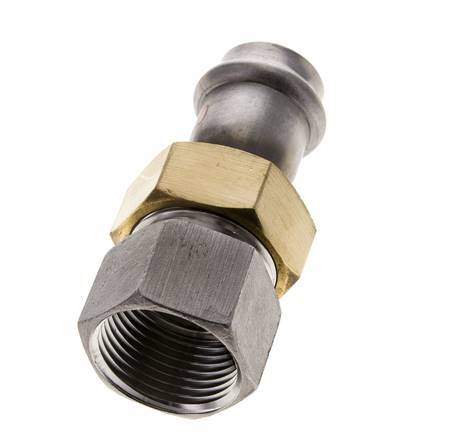 Unión Prensada - 22mm Hembra & Rp 1'' Hembra - Acero Inoxidable Junta Plana