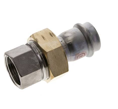 Union Press Fitting - 28mm Hembra & Rp 1'' Hembra - Acero Inoxidable Junta Plana
