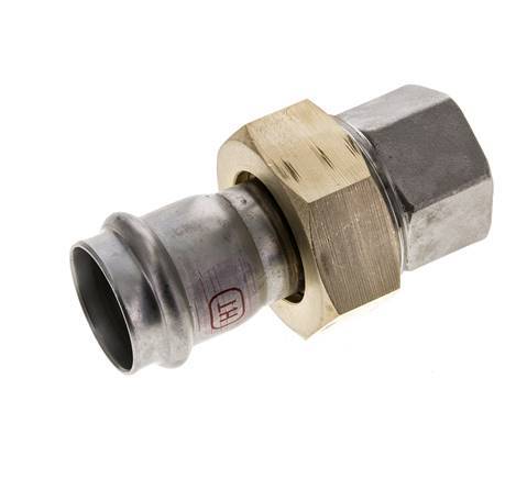 Union Press Fitting - 28mm Hembra & Rp 1'' Hembra - Acero Inoxidable Junta Plana