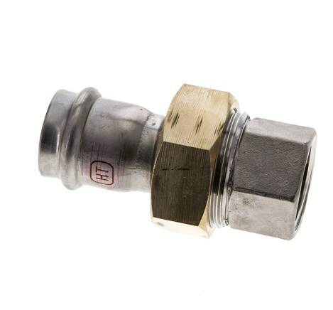 Union Press Fitting - 28mm Hembra & Rp 1'' Hembra - Acero Inoxidable Junta Plana