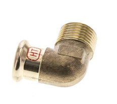 Accesorio a presión codo de 90 grados - 15 mm hembra y R 1/2'' macho - Aleación de cobre