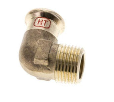 Accesorio a presión codo de 90 grados - 15 mm hembra y R 1/2'' macho - Aleación de cobre