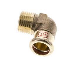 Accesorio a presión codo de 90 grados - 15 mm hembra y R 1/2'' macho - Aleación de cobre