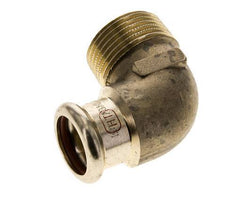 Accesorio a presión codo de 90 grados - 22 mm hembra y R 1'' macho - Aleación de cobre