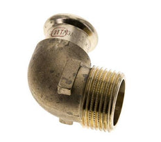 Accesorio a presión codo de 90 grados - 22 mm hembra y R 1'' macho - Aleación de cobre