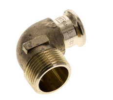 Accesorio a presión codo de 90 grados - 22 mm hembra y R 1'' macho - Aleación de cobre