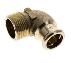 Accesorio a presión codo de 90 grados - 22 mm hembra y R 1'' macho - Aleación de cobre