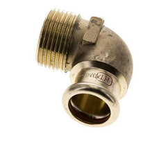 Accesorio a presión codo de 90 grados - 22 mm hembra y R 1'' macho - Aleación de cobre