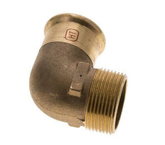 Accesorio a presión codo de 90 grados - 35 mm hembra y R 1-1/4'' macho - Aleación de cobre