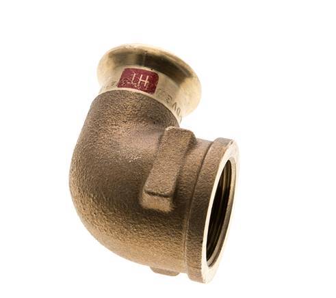 Racor a presión codo 90deg - 18mm Hembra & Rp 3/4'' Hembra - Aleación de cobre