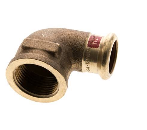 Racor a presión codo 90deg - 18mm Hembra & Rp 3/4'' Hembra - Aleación de cobre