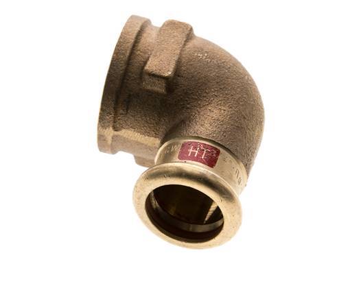 Racor a presión codo 90deg - 18mm Hembra & Rp 3/4'' Hembra - Aleación de cobre