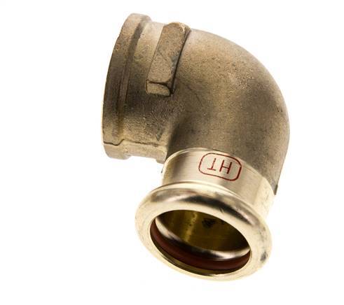 Racor a presión codo 90deg - 22mm Hembra & Rp 3/4'' Hembra - Aleación de cobre