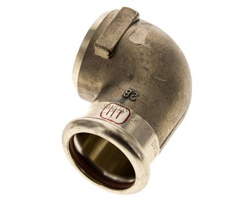 Racor a presión codo 90deg - 28mm Hembra & Rp 3/4'' Hembra - Aleación de cobre
