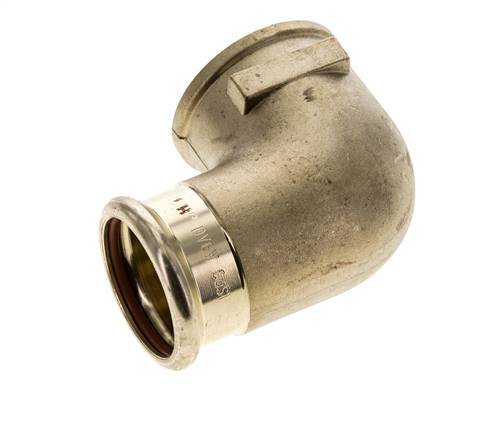 Racor a presión codo 90deg - Hembra 35mm & Hembra Rp 1-1/4'' - Aleación de cobre