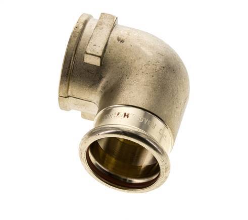Racor a presión codo 90deg - Hembra 35mm & Hembra Rp 1-1/4'' - Aleación de cobre