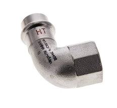 Racor a presión codo de 90 grados - 18 mm hembra y Rp 3/4'' hembra - Acero inoxidable