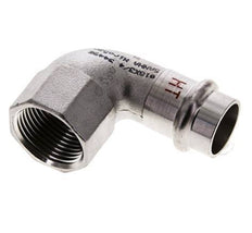 Racor a presión codo de 90 grados - 18 mm hembra y Rp 3/4'' hembra - Acero inoxidable