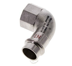 Racor a presión codo de 90 grados - 18 mm hembra y Rp 3/4'' hembra - Acero inoxidable