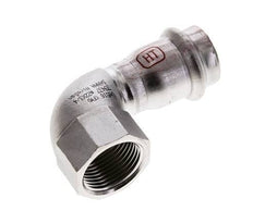 Racor a presión codo de 90 grados - 22 mm hembra y Rp 3/4'' hembra - Acero inoxidable