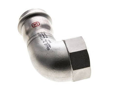 Racor a presión codo de 90 grados - 35 mm hembra y Rp 1-1/4'' hembra - Acero inoxidable