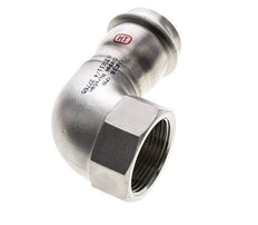 Racor a presión codo de 90 grados - 35 mm hembra y Rp 1-1/4'' hembra - Acero inoxidable