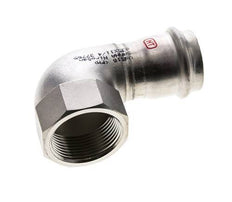 Racor a presión codo de 90 grados - 35 mm hembra y Rp 1-1/4'' hembra - Acero inoxidable