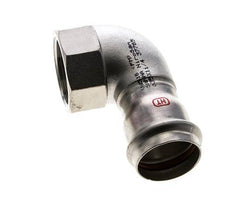 Racor a presión codo de 90 grados - 35 mm hembra y Rp 1-1/4'' hembra - Acero inoxidable