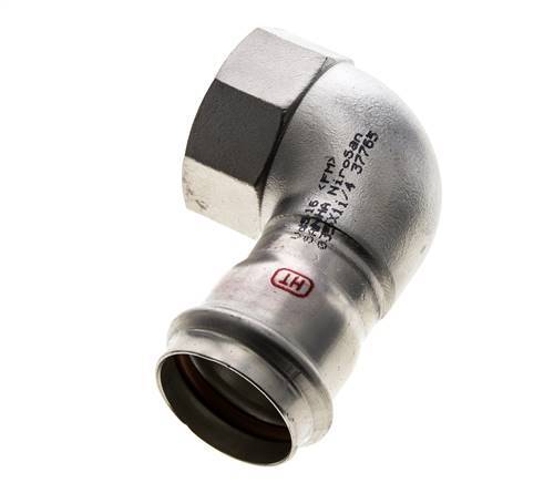Racor a presión codo de 90 grados - 35 mm hembra y Rp 1-1/4'' hembra - Acero inoxidable