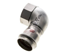 Racor a presión codo de 90 grados - 35 mm hembra y Rp 1-1/4'' hembra - Acero inoxidable