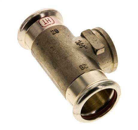 Tee Press Fitting - 28mm Hembra & Rp 3/4'' Hembra - Aleación de cobre