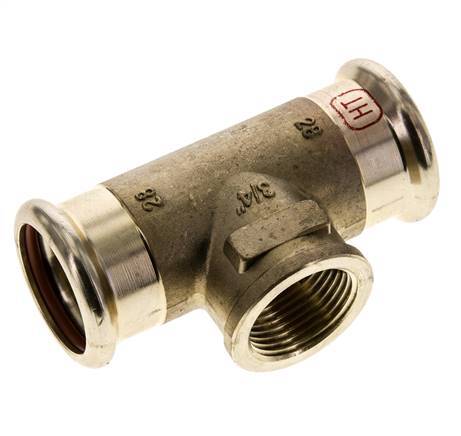 Tee Press Fitting - 28mm Hembra & Rp 3/4'' Hembra - Aleación de cobre