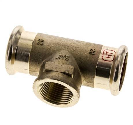Tee Press Fitting - 28mm Hembra & Rp 3/4'' Hembra - Aleación de cobre