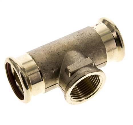 Tee Press Fitting - 35mm Hembra & Rp 1'' Hembra - Aleación de cobre