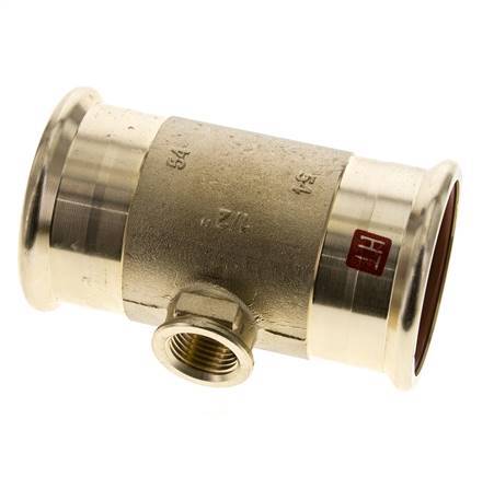 Tee Press Fitting - 54mm Hembra & Rp 1/2'' Hembra - Aleación de cobre