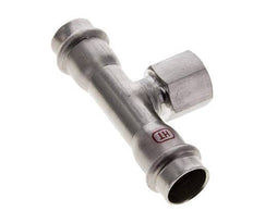 Tee Press Fitting - 18mm Hembra & Rp 1/2'' Hembra - Acero Inoxidable
