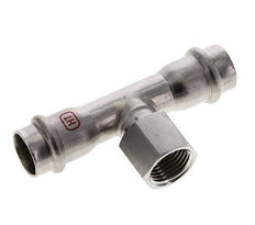 Tee Press Fitting - 18mm Hembra & Rp 1/2'' Hembra - Acero Inoxidable