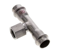 Tee Press Fitting - 18mm Hembra & Rp 1/2'' Hembra - Acero Inoxidable