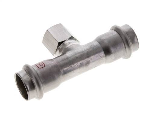 Tee Press Fitting - 22mm Hembra & Rp 1/2'' Hembra - Acero Inoxidable