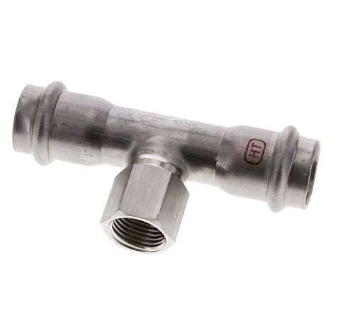 Tee Press Fitting - 22mm Hembra & Rp 1/2'' Hembra - Acero Inoxidable