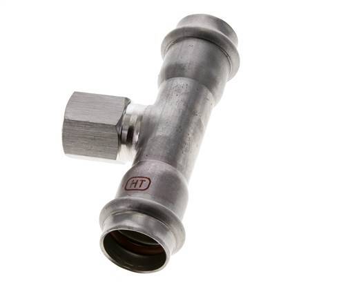Tee Press Fitting - 22mm Hembra & Rp 1/2'' Hembra - Acero Inoxidable