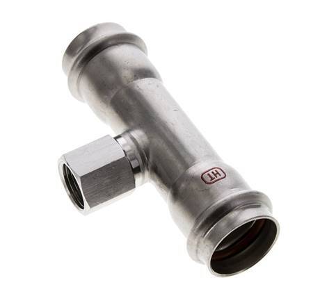 Tee Press Fitting - 28mm Hembra & Rp 1/2'' Hembra - Acero Inoxidable