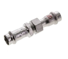 Racor de unión a presión - 15 mm hembra - Acero inoxidable con junta plana
