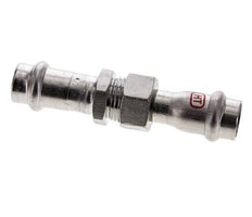 Racor de unión a presión - 15 mm hembra - Acero inoxidable con junta plana