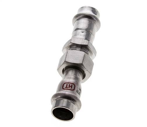 Racor de unión a presión - 15 mm hembra - Acero inoxidable con junta plana