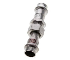 Racor de unión a presión - 15 mm hembra - Acero inoxidable con junta plana
